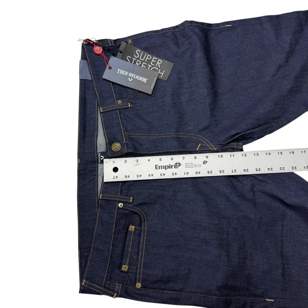 True Religion Tony Skinny Mens Jeans 44 x 32 Indigo Blue Super Stretch Denim NWT
